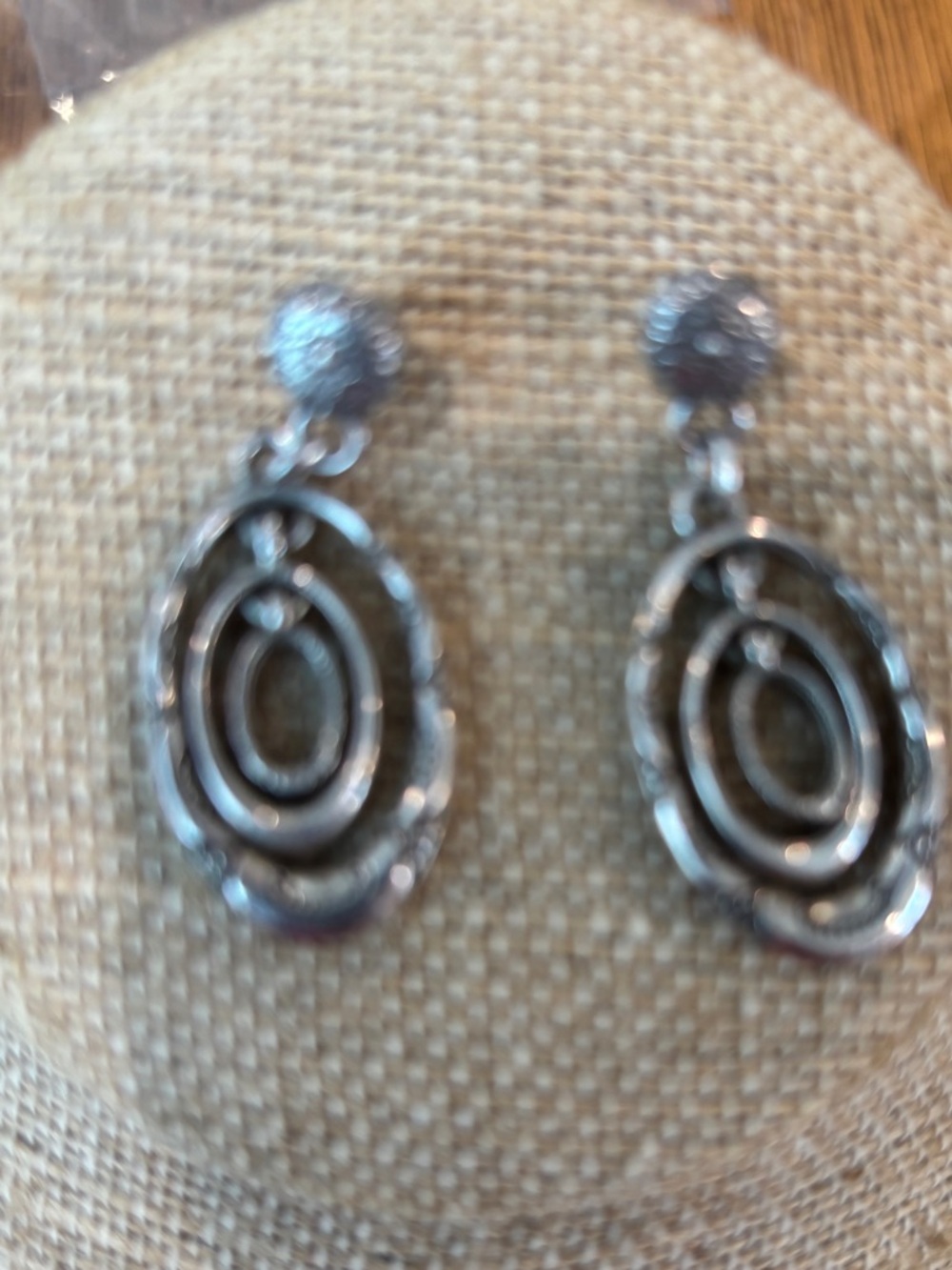 Silver-Tone Oval Drop Earrings - Women Jewelry